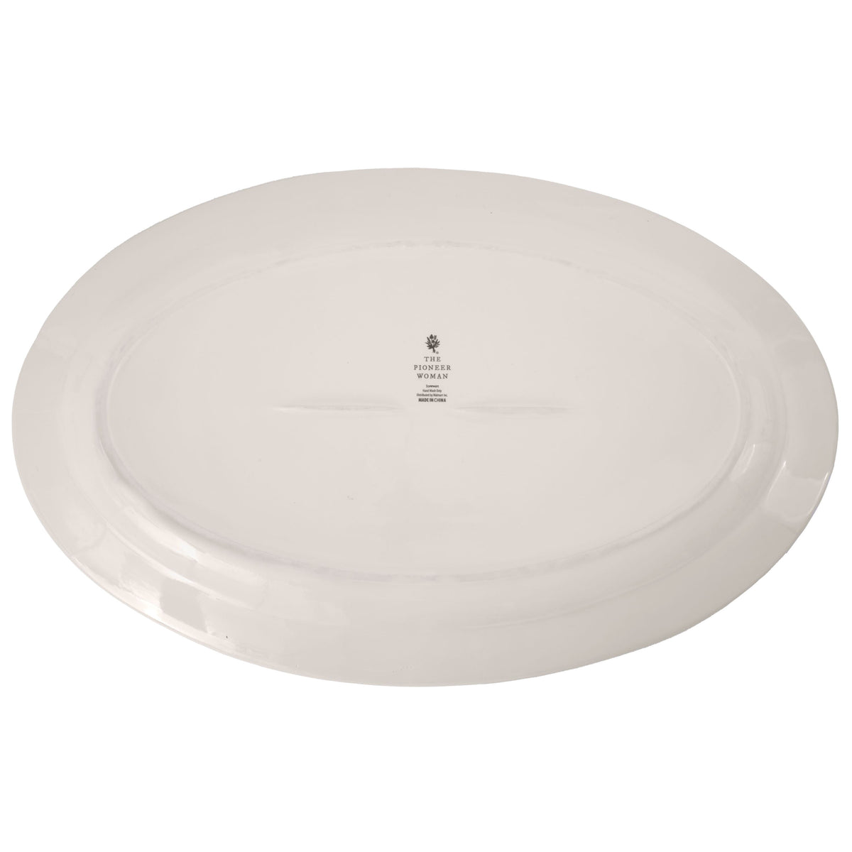 The Pioneer Woman Vintage Lace 20-inch Stoneware Oval Serving Tray Platter, White