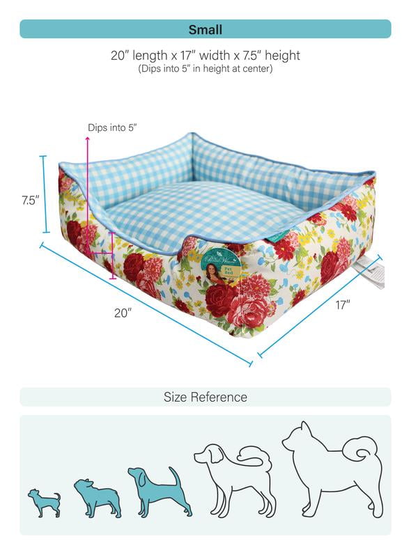 The Pioneer Woman Pet Bed, Vintage Floral Small 20" x 17"