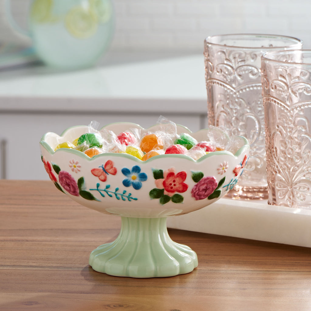 (4 pack) The Pioneer Woman Painted Meadows 6.4-inch Stoneware Candy Dish