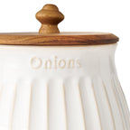 The Pioneer Woman Colette Stoneware Onion Keeper, White