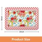 Flower Kitchen Mat Sets 2 Piece Farmhouse Anti Fatigue Waterproof Stain Resistant Floor Rug Non Slip Pioneer Flower Woman Kitchen Laundry Room Rug - 17x30+17x47Inch