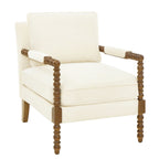 Pioneer Woman Harper Spindle Accent Chair, Antique White Fabric Upholstery