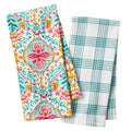 (4 pack) The Pioneer Woman Folk Geo Kitchen Towel Set, Multicolor, 16"W x 28"L, 2 Piece