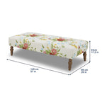 The Pioneer Woman Vintage Floral Fabric Rectangular Ottoman, White