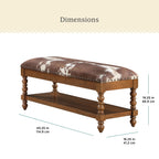 The Pioneer Woman Harper Bench, Faux Cowhide Fabric