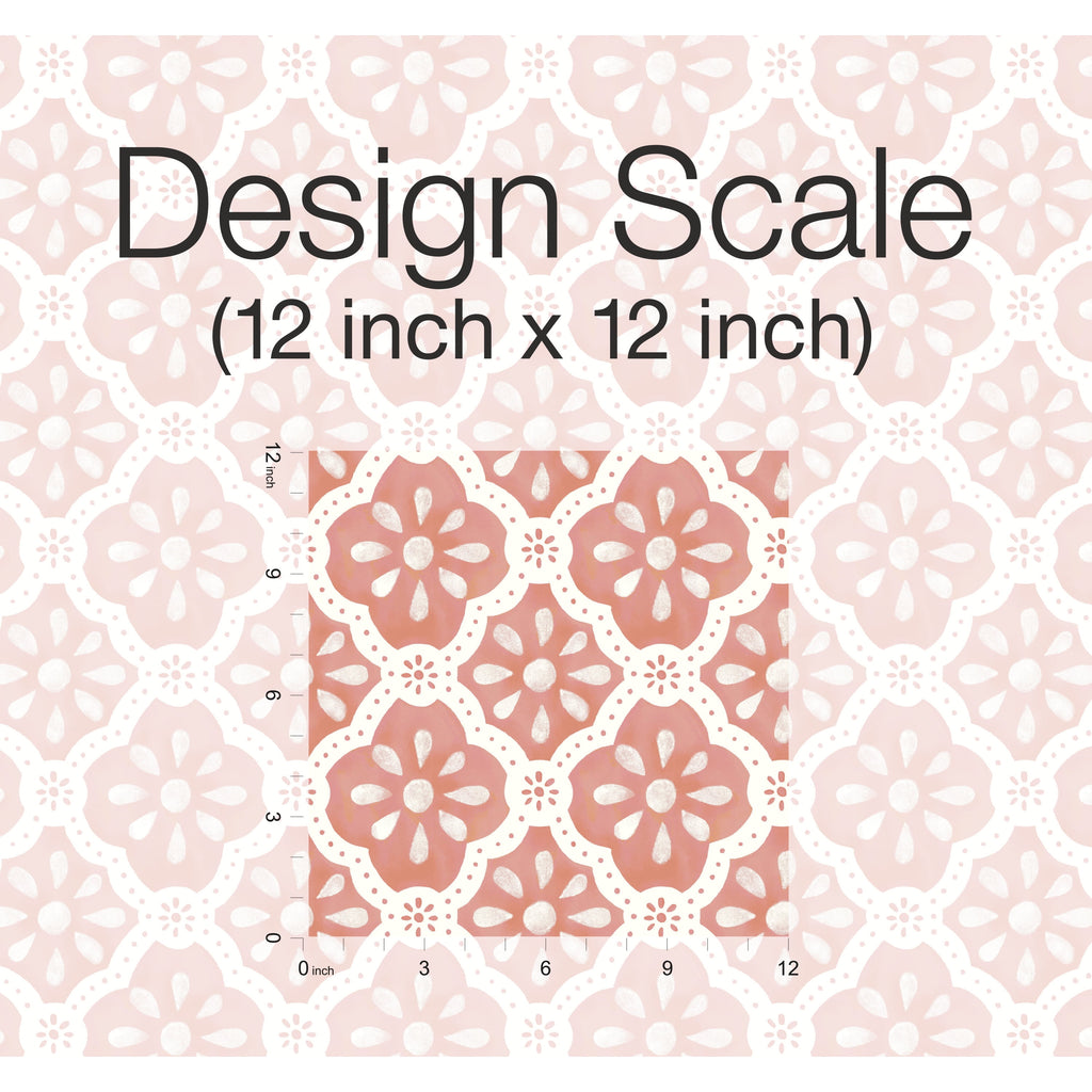 The Pioneer Woman Pink Salmon Washy Trellis Peel and Stick Wallpaper, 18" x 18.86'