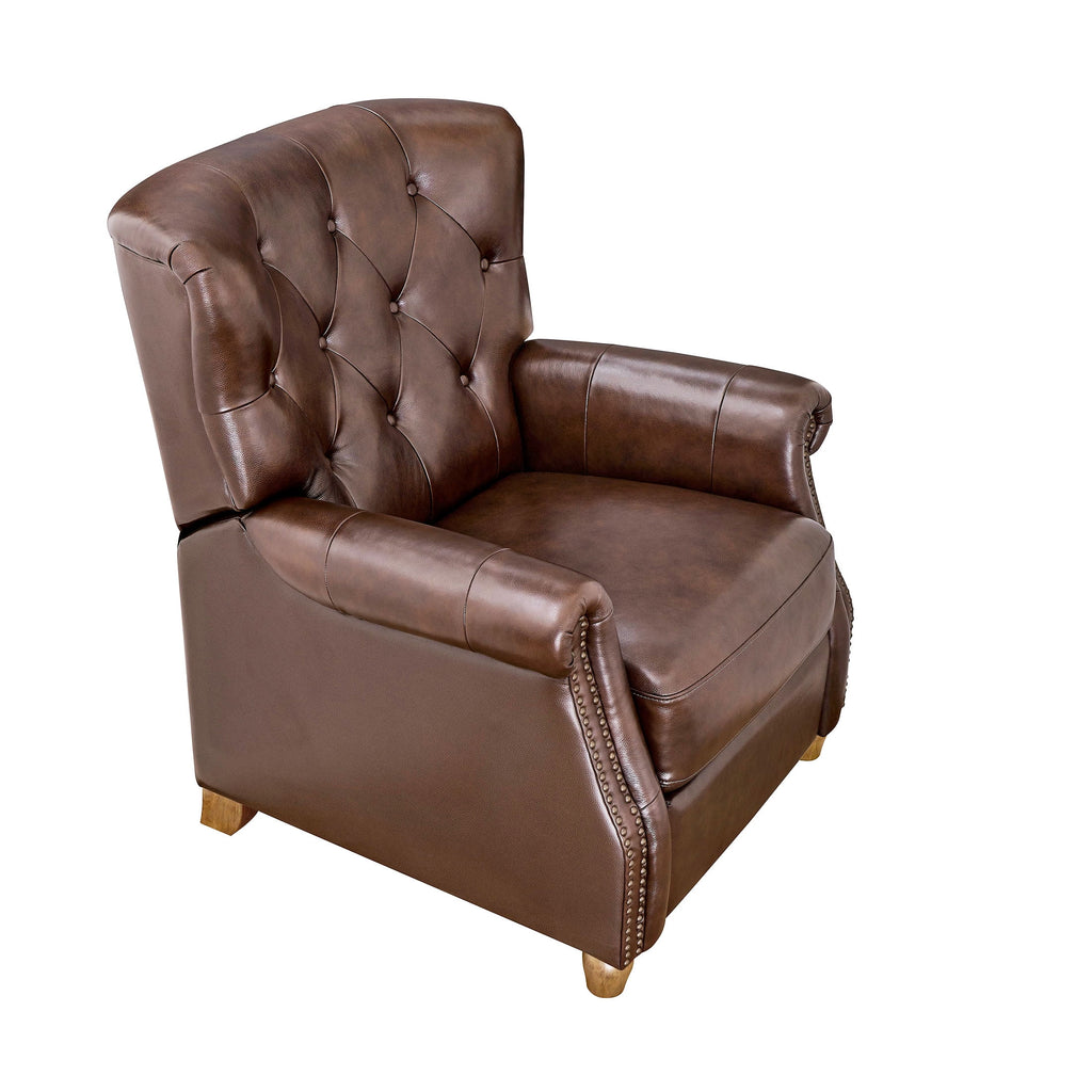 Pioneer Woman Harper Leather Recliner with Whiskey Upholstery