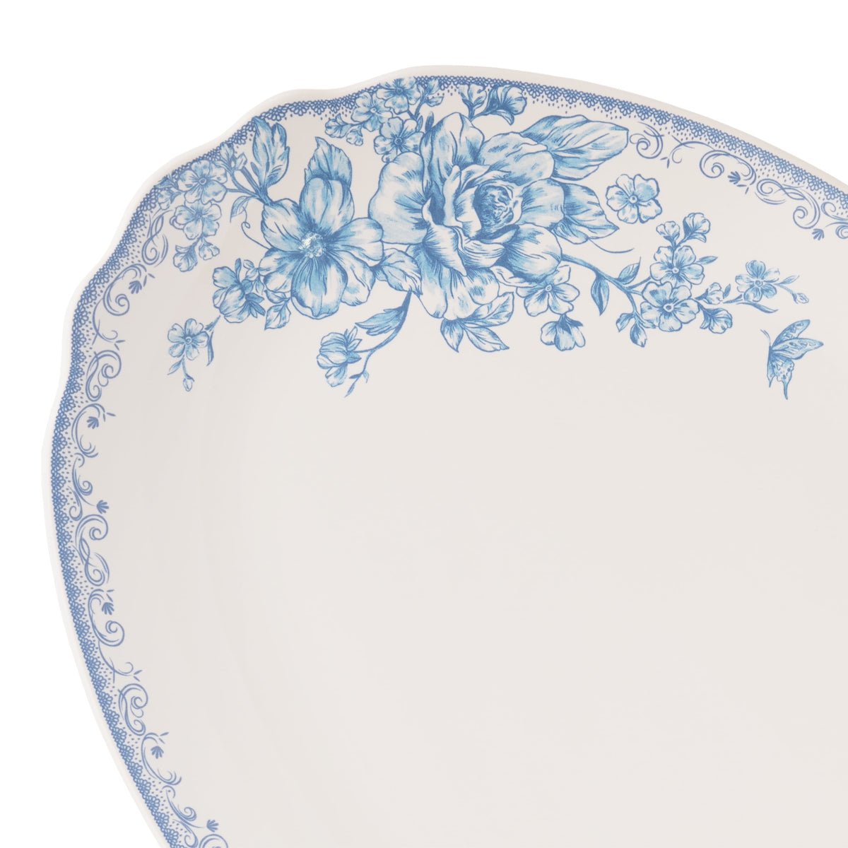 Cottage Bloom Agatha Stoneware 16-inch Serving Platter, Blue