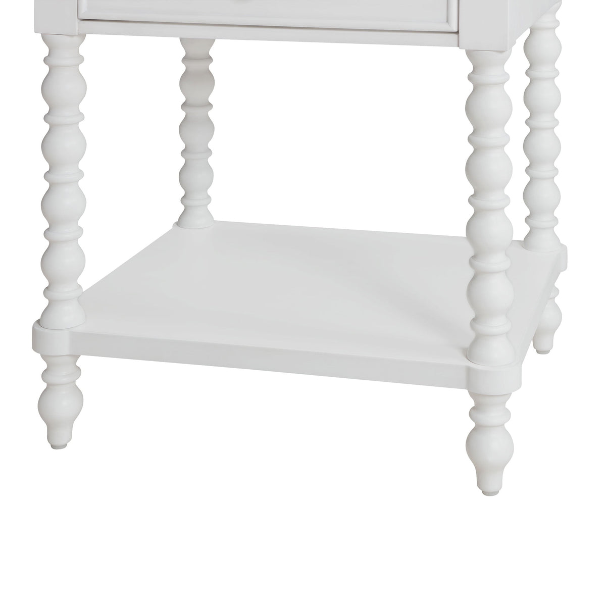 The Pioneer Woman Harper Spindle Nightstand with USB Charging Ports, Adults and Teens, White Finish