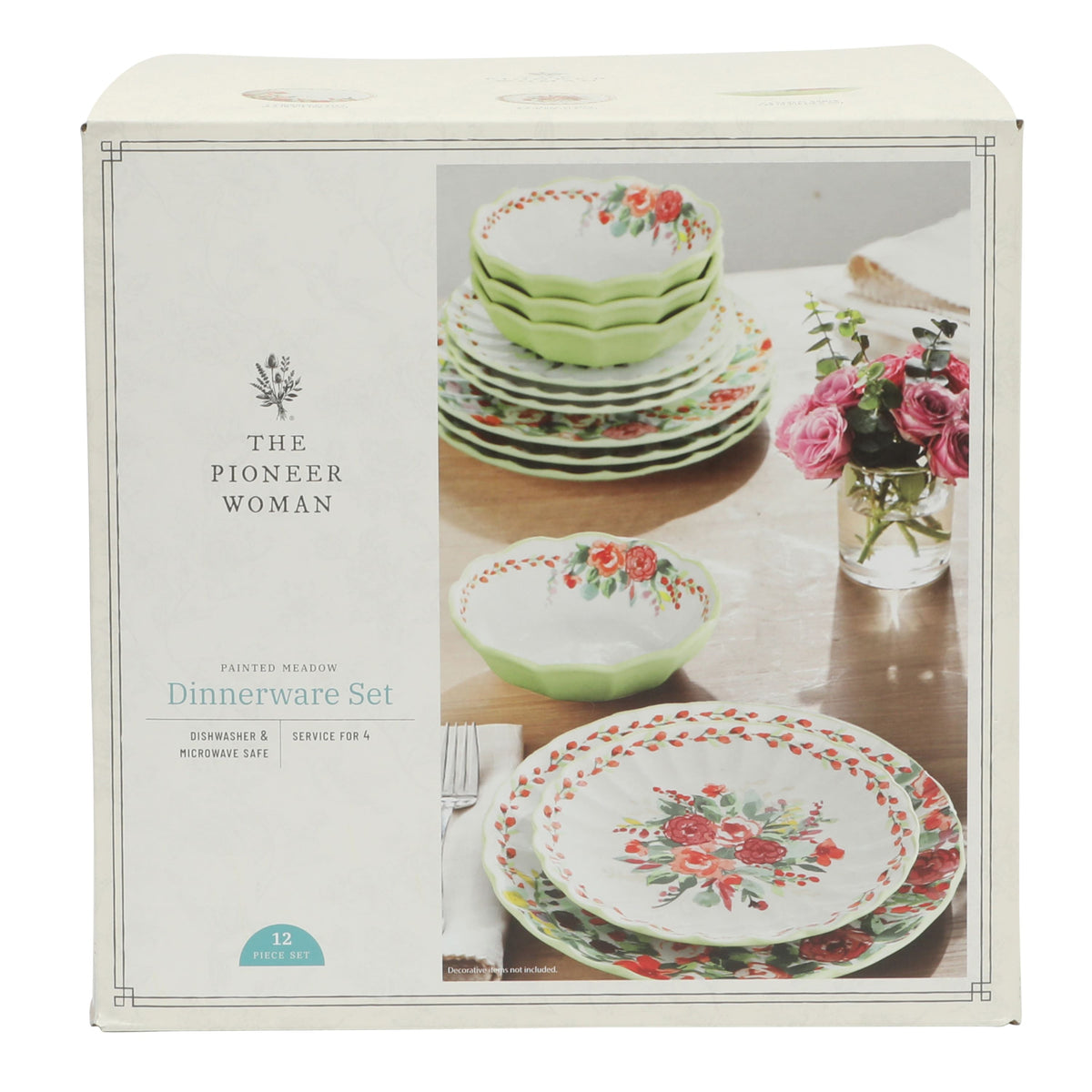 The Pioneer Woman Painted Meadow 12-Piece Ceramic Dinnerware Set