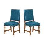 The Pioneer Woman Harper Faux Leather Dining Chairs, Turquoise, Set of 2