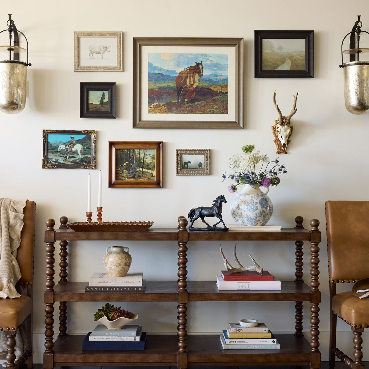 The Pioneer Woman Western Landscape Wall Art Set: Rustic Cowboy Nature Canvas Prints, Vintage Ranch Decor