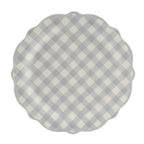 The Pioneer Woman Gingham 12-Piece Ceramic Dinnerware Set, Gray