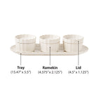 Pioneer Woman Cream Colette Tray with 3 Bowls with lids