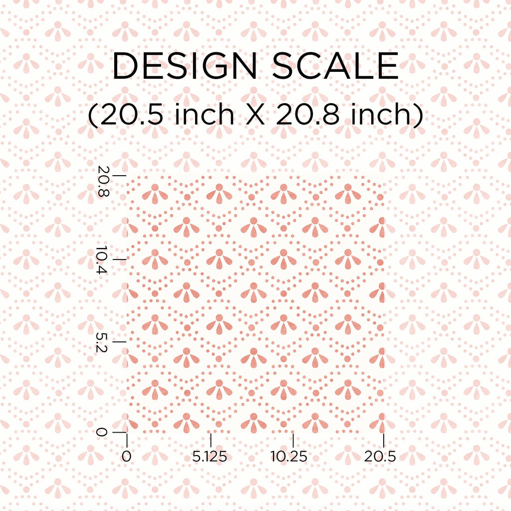 The Pioneer Woman Coral Tonal Scallop Peel And Stick Vinyl Wallpaper, 215-in by 20.5-in, 30.75 sq. ft.