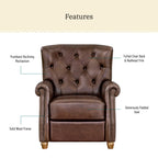 Pioneer Woman Harper Leather Recliner with Whiskey Upholstery