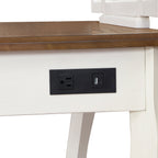 The Pioneer Woman Vanity Set and Stool with Tri-Fold Mirror and Made With Solid Wood Frame, White