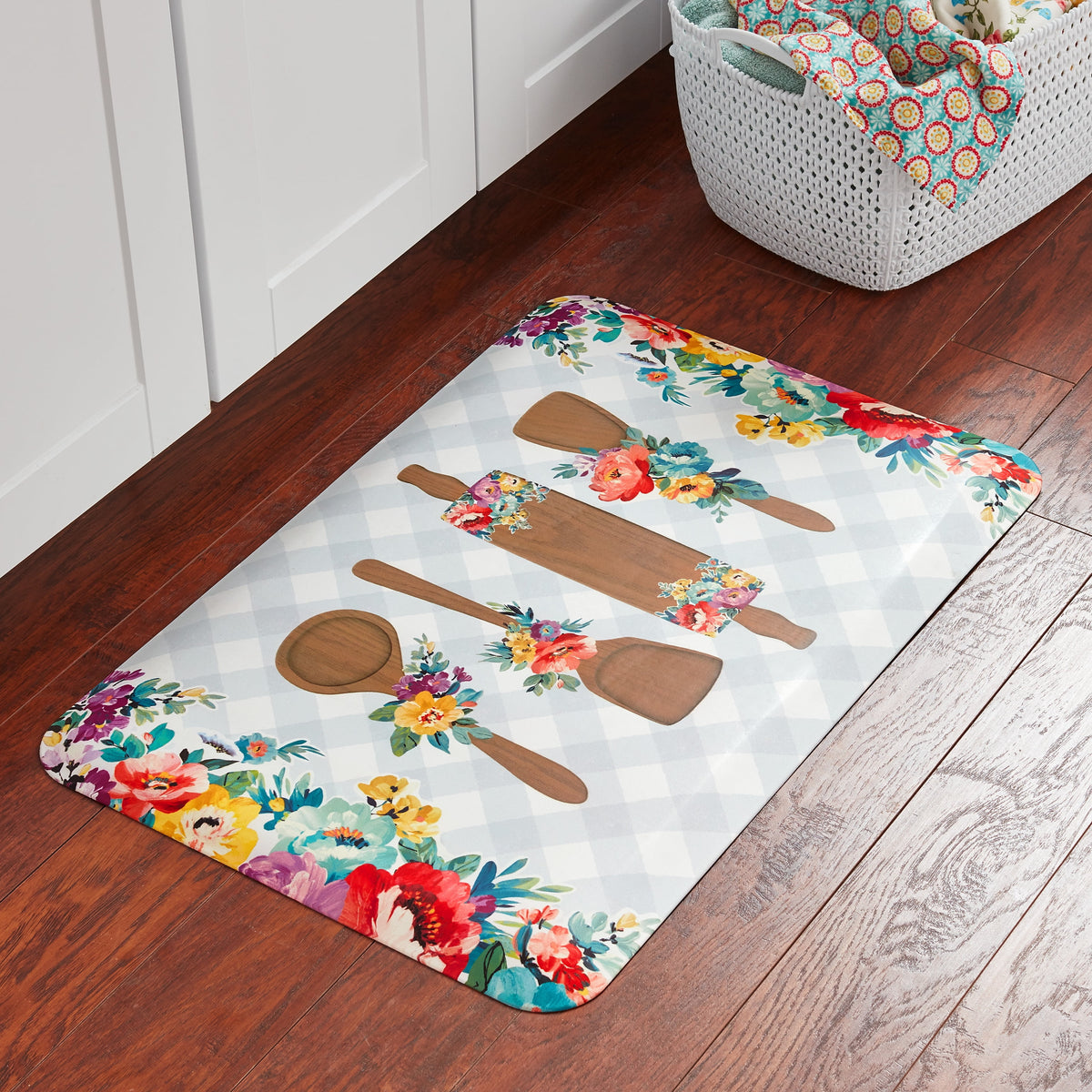 (3 pack) The Pioneer Woman Sweet Romance Kitchen Comfort Rug, Multicolor, 20"W x 30"L