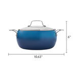 The Pioneer Woman Harlow 7.5 Qt Ceramic Non-Stick Stock Pot with Lid, Denim Blue