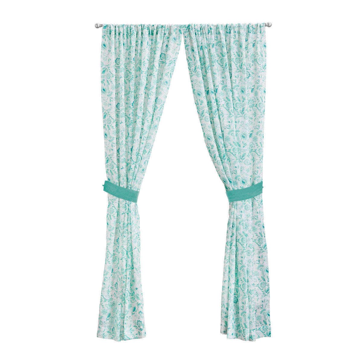 The Pioneer Woman Maize Sheer Curtain Panel, Teal, 1 Panel, 50"W x 84"L