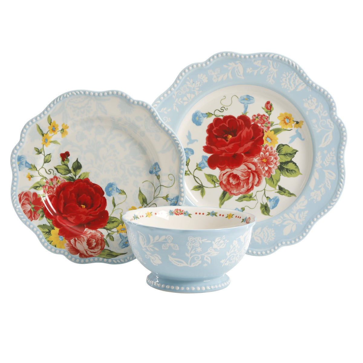 The Pioneer Woman Sweet Rose 12-Piece Dinnerware Set