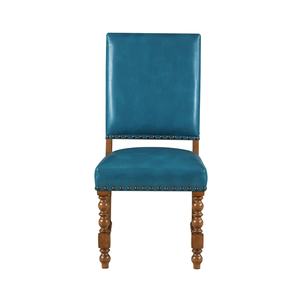 The Pioneer Woman Harper Faux Leather Dining Chairs, Turquoise, Set of 2