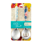 (3 pack) The Pioneer Woman Keepsake Floral Textured Stainless Steel Serving Spoon Set with Floral Pattern, and Colorful Handle 2