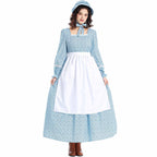 Cottage Bloom Pioneer Prairie Dress Women Floral Colonial Costume Long Sleeve American Historical Dress