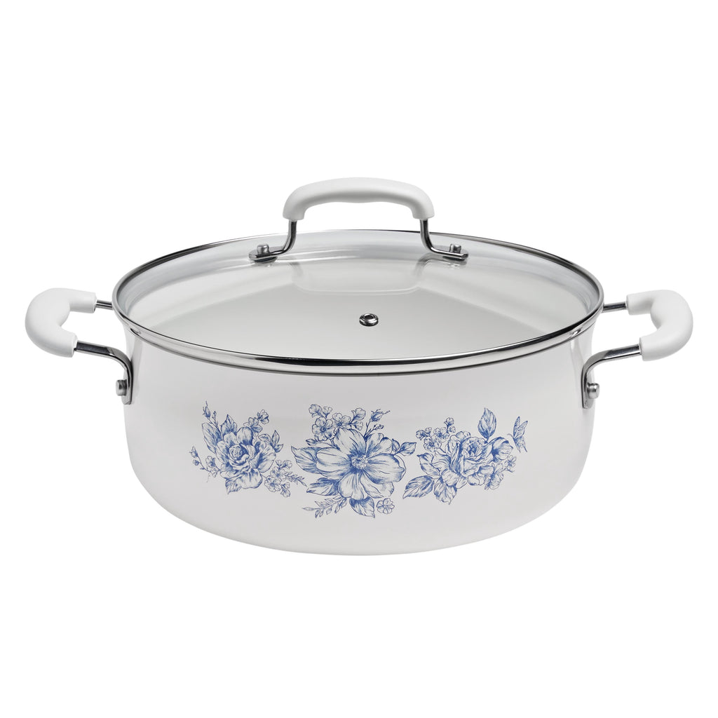 The Pioneer Woman 12-Piece Classic Ceramic Cookware Set, Agatha Blue