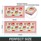 Flower Kitchen Mat Sets 2 Piece Farmhouse Anti Fatigue Waterproof Stain Resistant Floor Rug Non Slip Pioneer Flower Woman Kitchen Laundry Room Rug - 17x30+17x47Inch