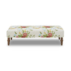 The Pioneer Woman Vintage Floral Fabric Rectangular Ottoman, White