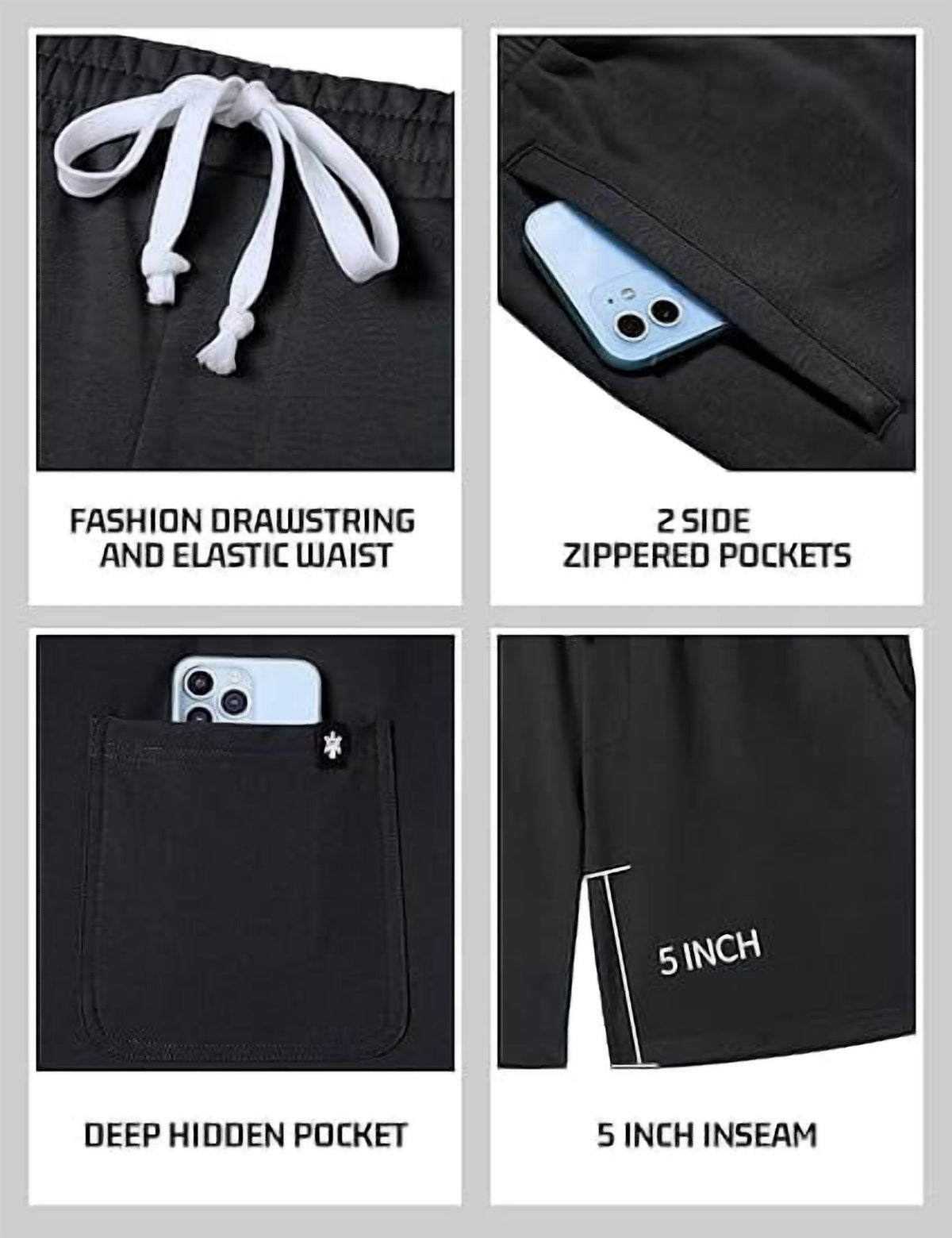 Pioneer Camp Sweat Shorts for Men 5 Inch Inseam Shorts Athletic Gym Workout Casual Cotton Shorts for Running Pajama Lounge