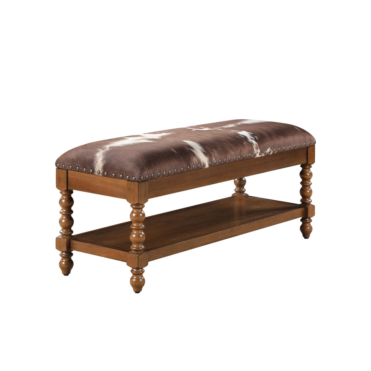 The Pioneer Woman Harper Bench, Faux Cowhide Fabric