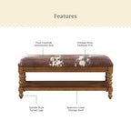 The Pioneer Woman Harper Bench, Faux Cowhide Fabric