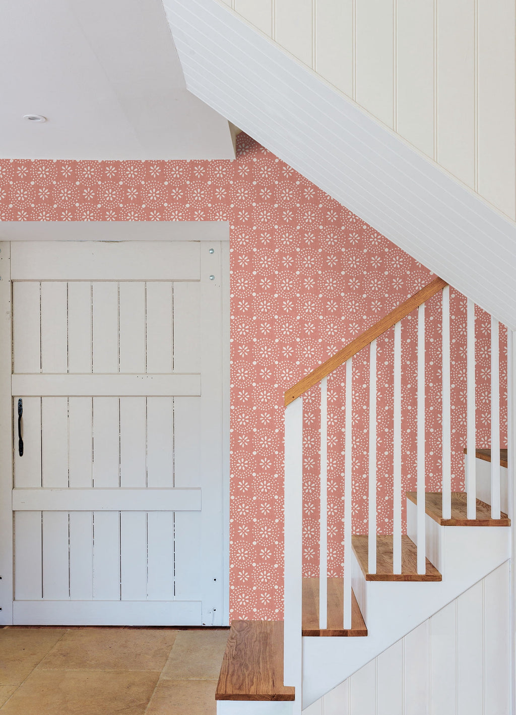 The Pioneer Woman Green Floral Geo Peel And Stick Vinyl Wallpaper, 215-in by 20.5-in, 30.75 sq. ft.