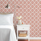 The Pioneer Woman Pink Salmon Washy Trellis Peel and Stick Wallpaper, 18" x 18.86'