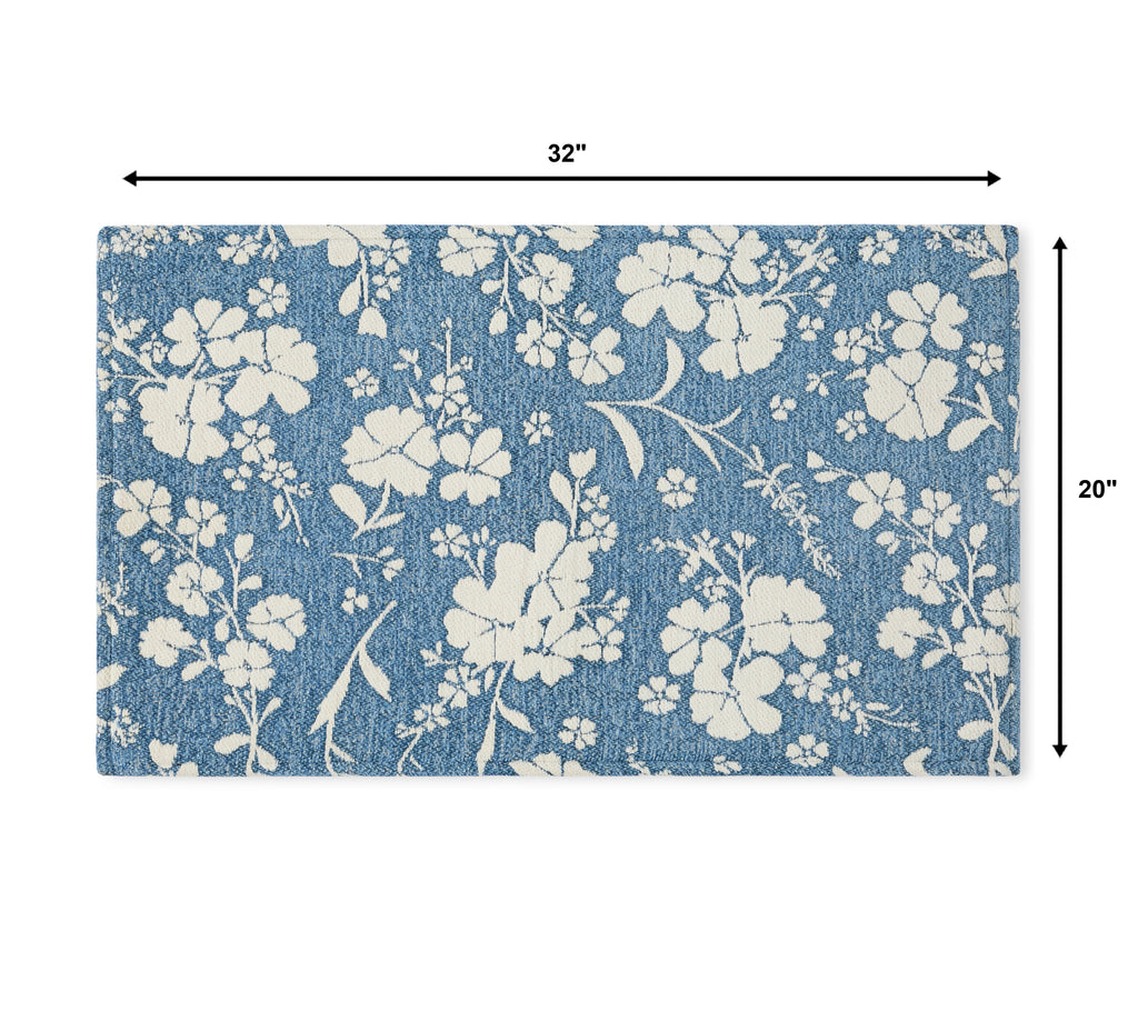The Pioneer Woman Elmbrook Wildflower Cloudwalk Anti-Fatigue Comfort Mat, Blue, 20" x 32"