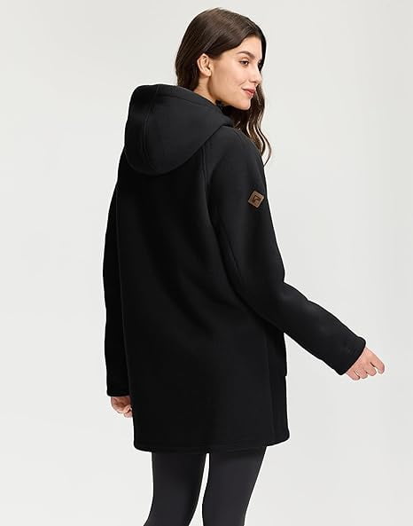 Pioneer Camp Women's Long Fleece Jacket Thermal Sherpa Lined Full Zip Up Hoodies with Pockets Causual Warm Winter Coat