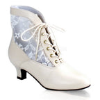 Funtasma DAME-05 - 2" Heel, B.Pink Pu-Lace Victorian Ankle Boot, Lace Pioneer-Blk Pu-Lace-10