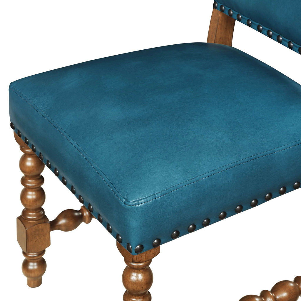 The Pioneer Woman Harper Faux Leather Dining Chairs, Turquoise, Set of 2