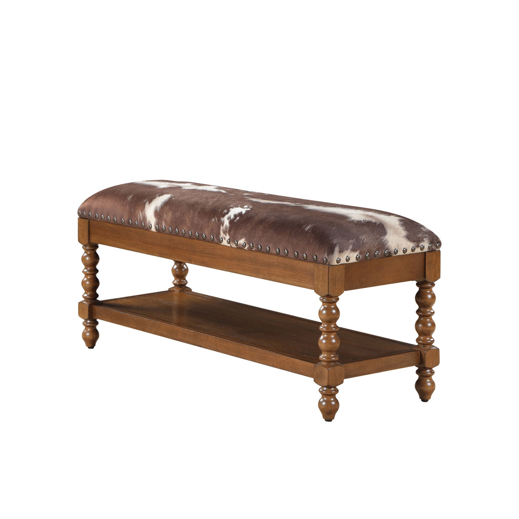 The Pioneer Woman Harper Bench, Faux Cowhide Fabric