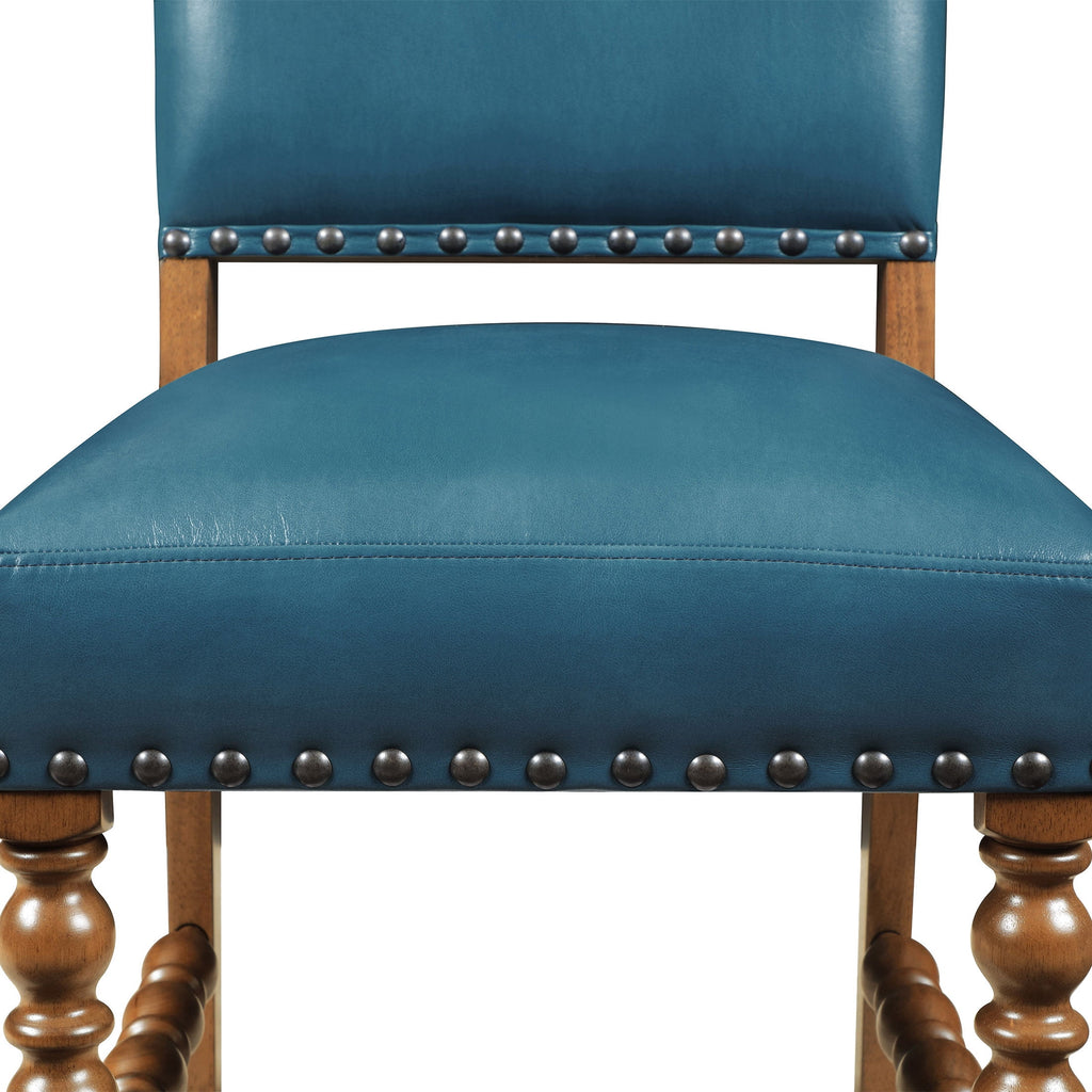 The Pioneer Woman Harper Faux Leather Dining Chairs, Turquoise, Set of 2