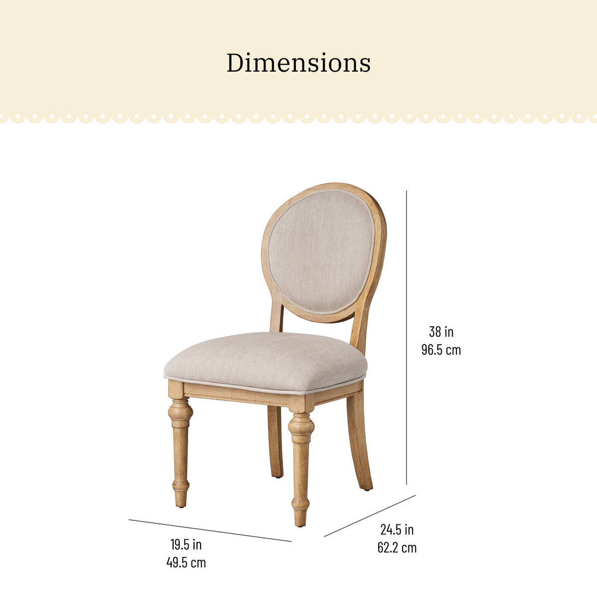 The Pioneer Woman Willa Rounded Back Dining Chairs, Heirloom Wheat, Set of 2