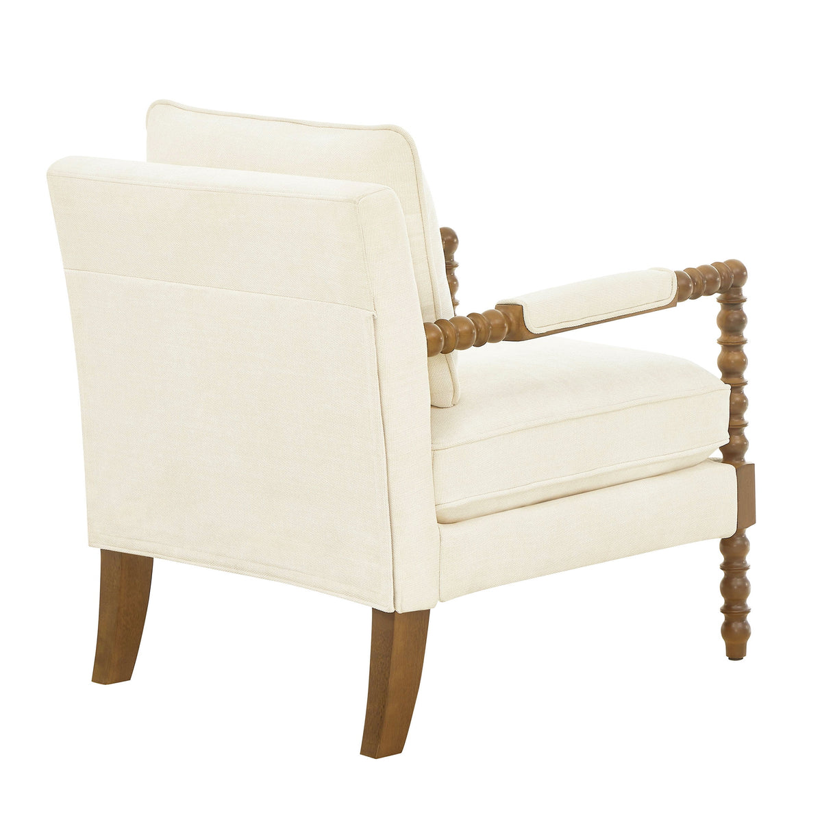 Pioneer Woman Harper Spindle Accent Chair, Antique White Fabric Upholstery