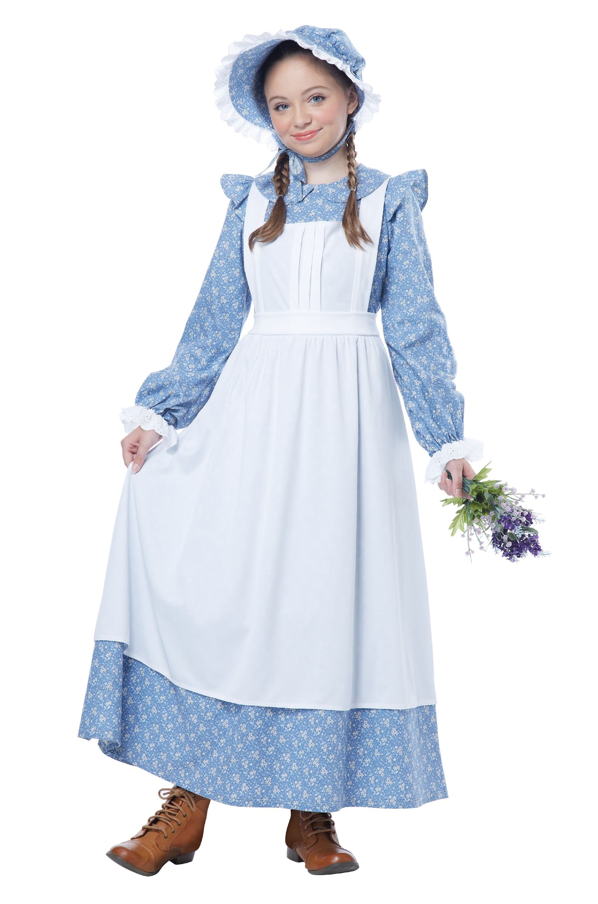 Cottage Bloom Wizard of Oz Girl's Halloween Fancy-Dress Costume for Child, XS - Prairie Style Historical Dress