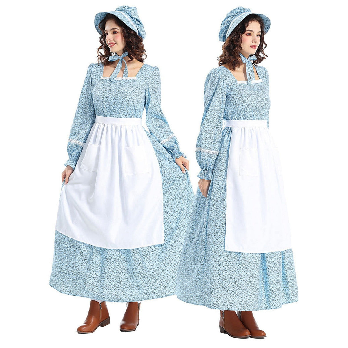 Cottage Bloom Colonial Dress Women's Prairie Dress Floral Pilgrim Dress Civil War Dress - Prairie Style Historical Dress