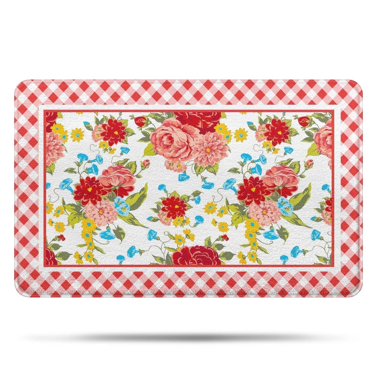 Flower Design Bath Mat Soft Rug Rubber Non Slip Quick Dry Pioneer Flower Woman Super Absorbent Thin Bathroom Rugs Shower Bathtub Shower Room Sink 20x32 Inch