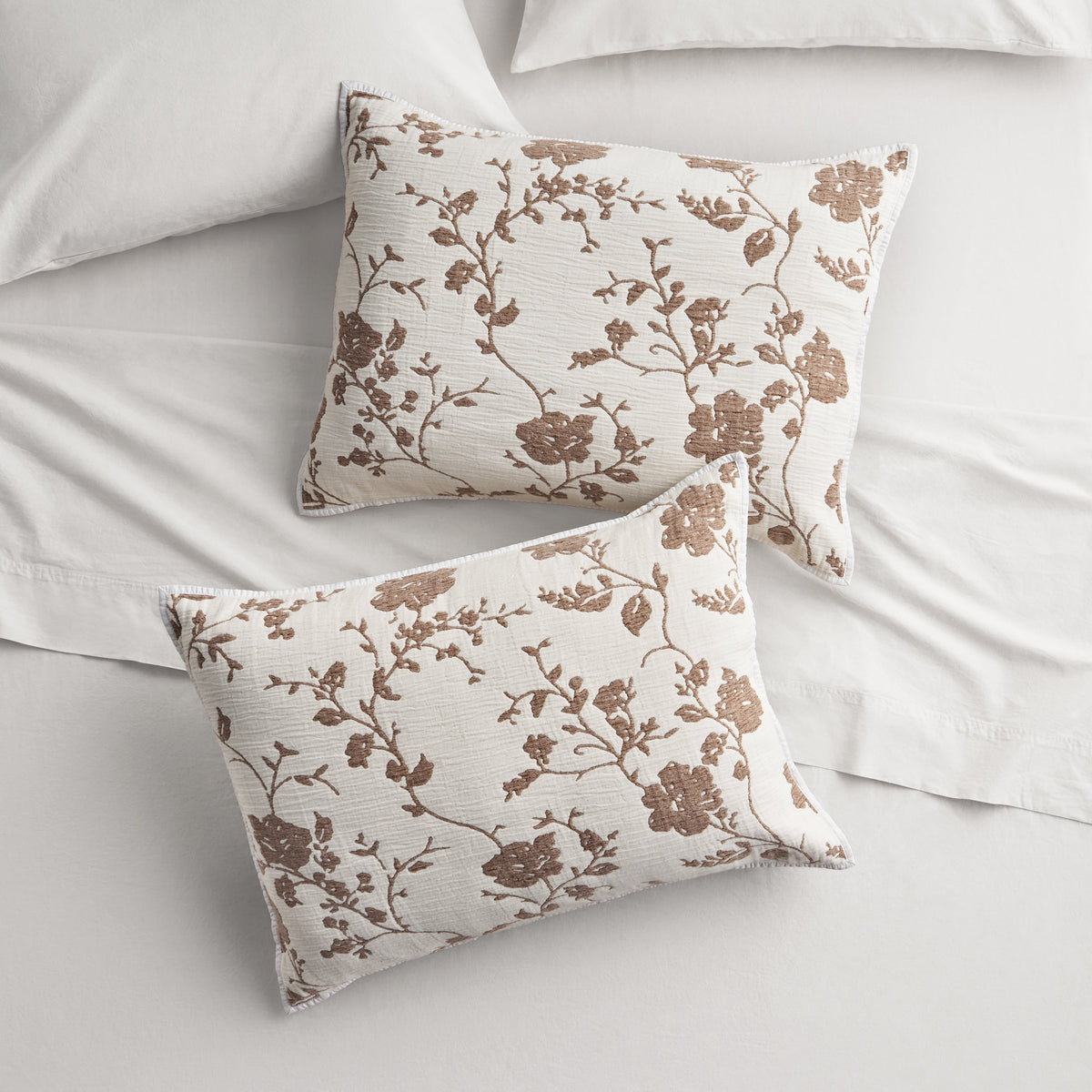 Cottage Bloom Agatha Floral Gauze Pillow Sham, Standard, Blue Dust, 2 Pack