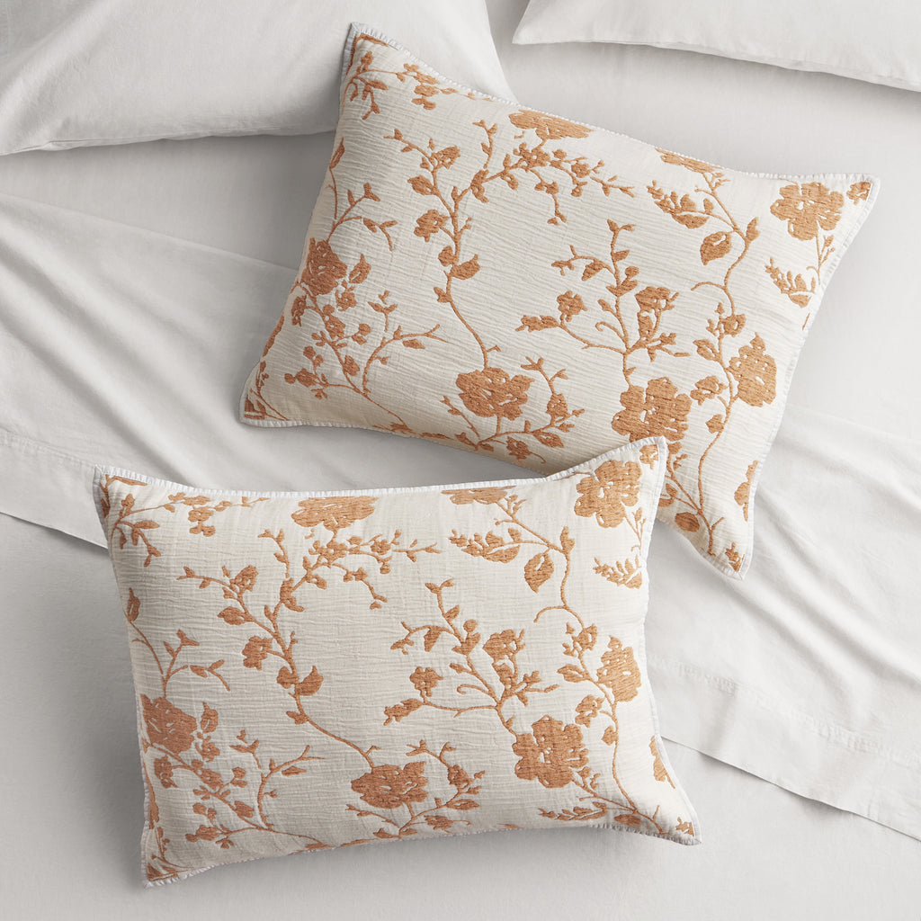 Cottage Bloom Agatha Floral Gauze Pillow Sham, Standard, Blue Dust, 2 Pack