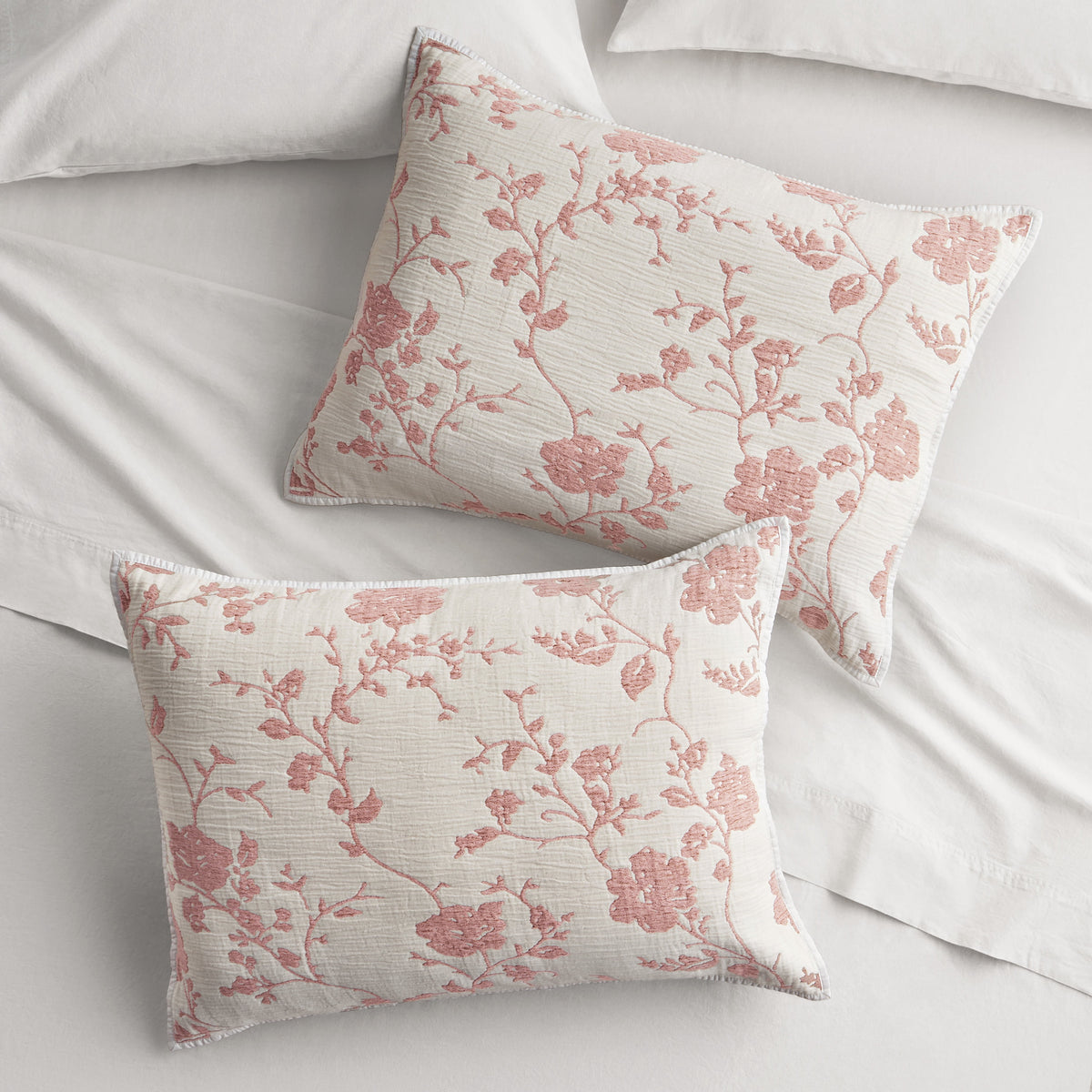 Cottage Bloom Agatha Floral Gauze Pillow Sham, Standard, Blue Dust, 2 Pack